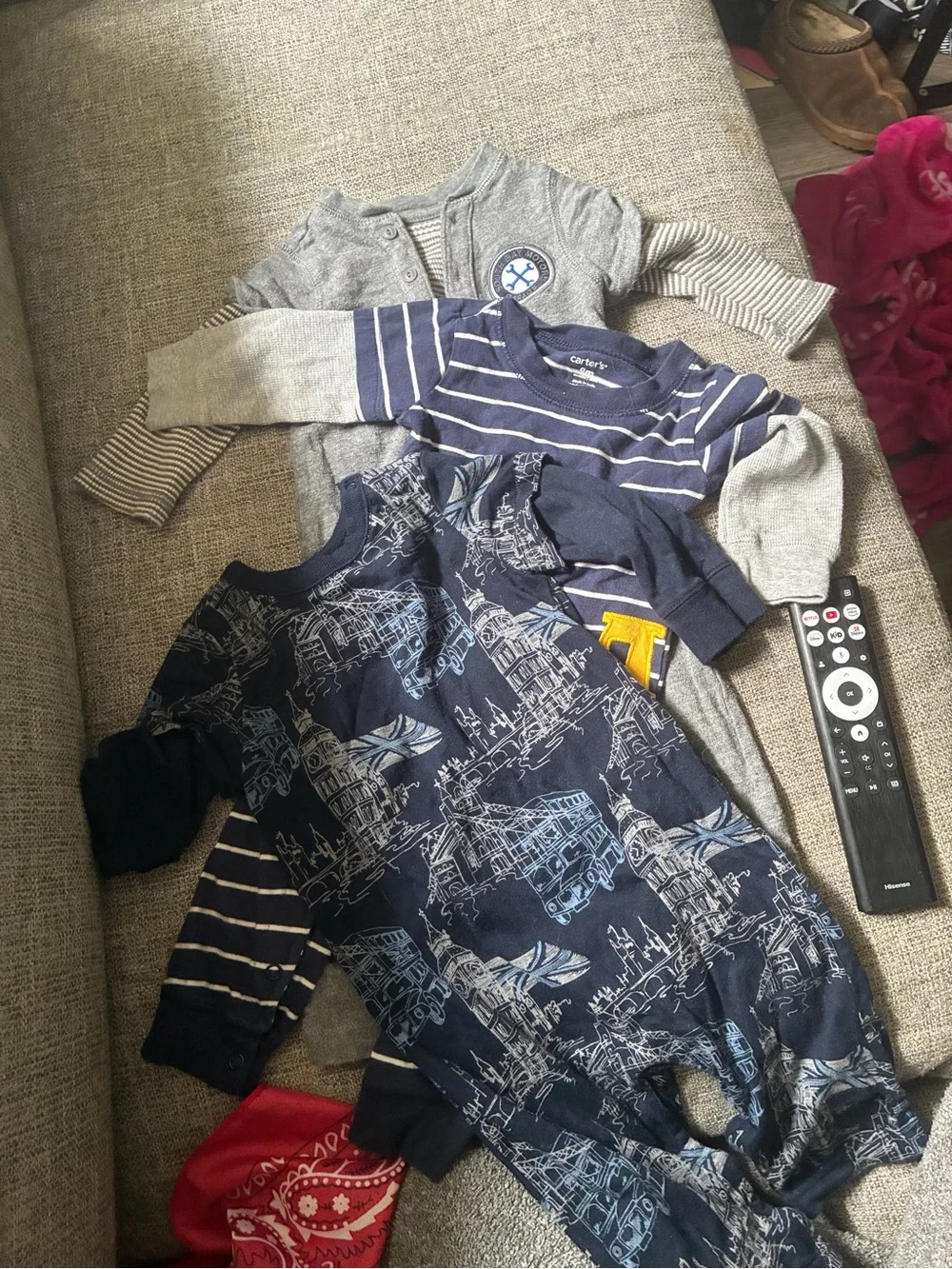 Carter's Navy Striped & Printed Baby One-Piece set of 3